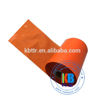 Vinyl label thermal printing  110*600 orange color TTR thermal transfer ribbon